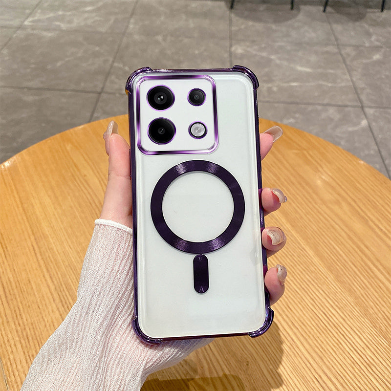 Funda de teléfono con película de lente magnética TPU transparente para Xiaomi Redmi Note 12 13 14 Pro Plus 4G 5G