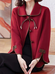Women's Solid Color Polyester Coat for Spring and Fall Not Sheer Machine Washable