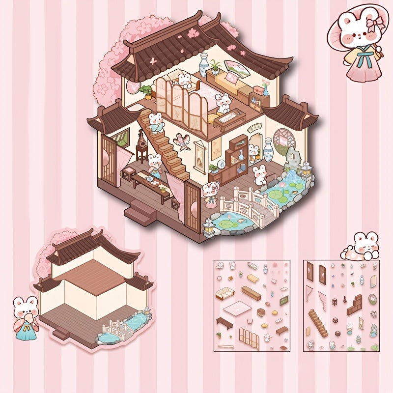 3D Наклейки для ландшафта хранения для миниатюрных сцен Маленький дом Журналинг DIY Облегчение стресса