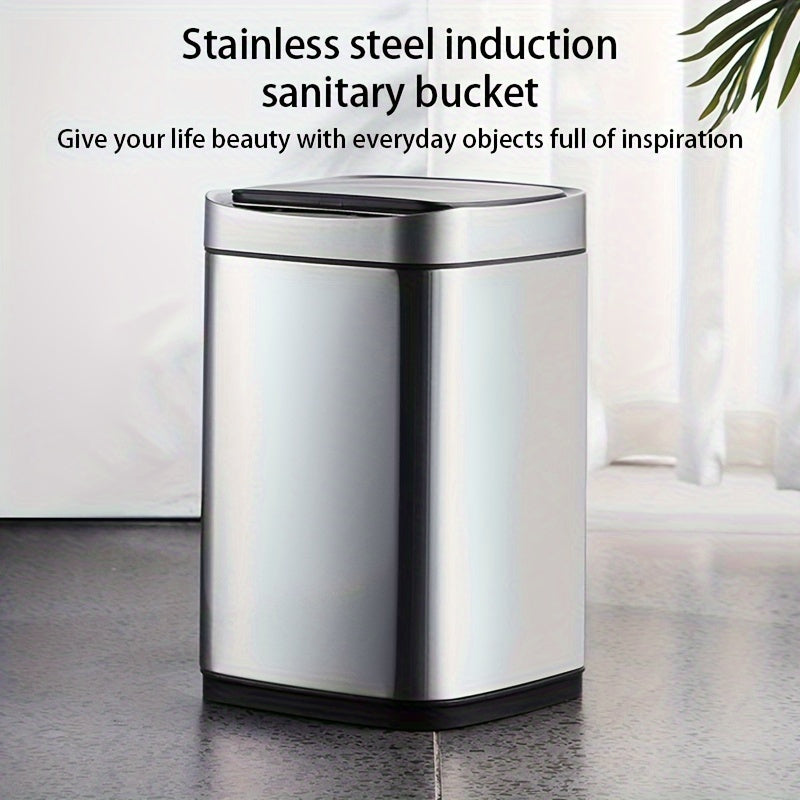 Smart Stainless Steel Trash Can 10L Multi-Sensor Activation LCD Panel Bag Storage