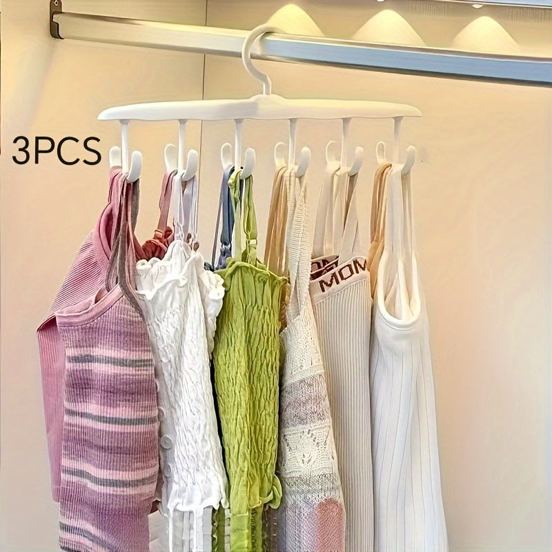 Ganchos giratorios de plástico 3 unidades para corbatas, ropa interior, camisetas, faldas, organizador de armario