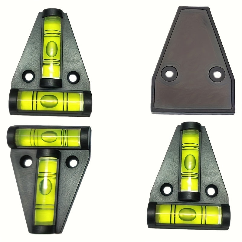 Juego de 4 niveles de burbuja impermeables para autocaravanas, comprobador cruzado, nivelador externo de expansión para camper y remolque