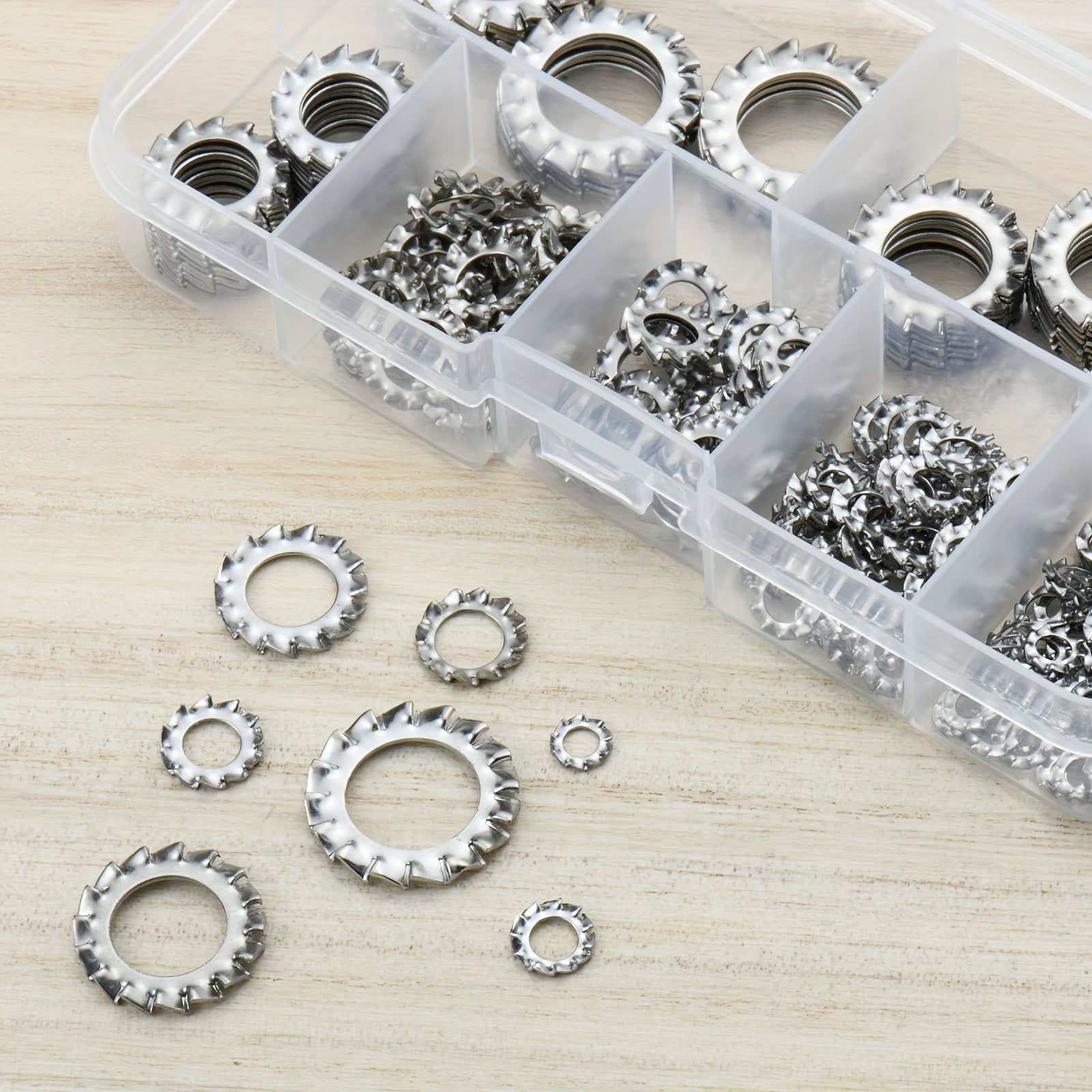 160pcs Stainless Steel External Multi Tooth Lock Washers Set 7 Sizes M3-M12 DIN