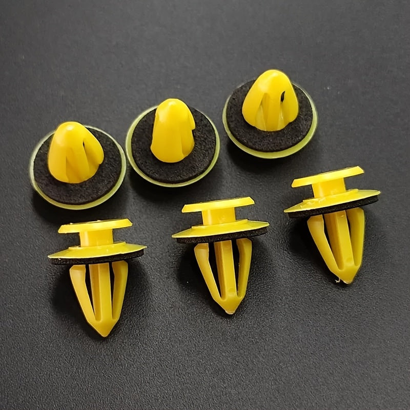 50 Pcs Yellow Plastic Trim Fixtures for Cars and Trucks Durable Decor