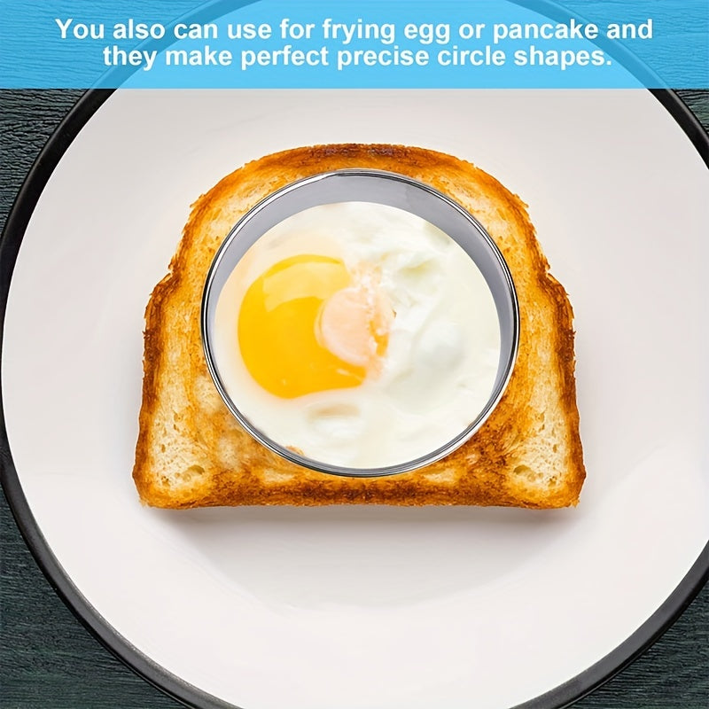 Set of 12 Stainless Steel Cake Mold Rings for Baking Mousse Cakes Cookies Pancakes