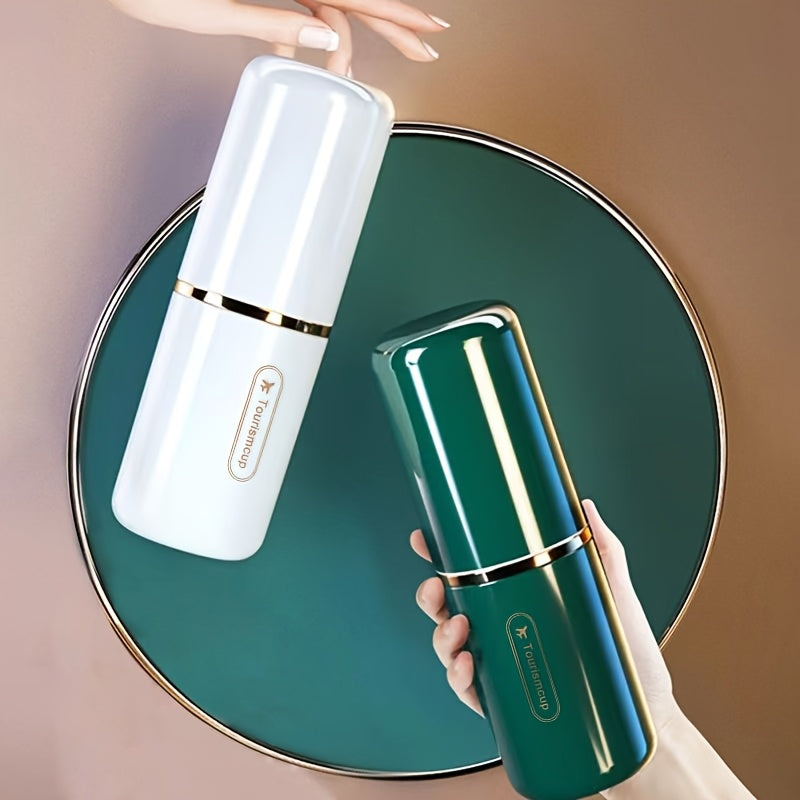 Sayohat uchun tish cho'tkasi va tish pastasini saqlash to'plami, stakan bilan, Oq va Yashil