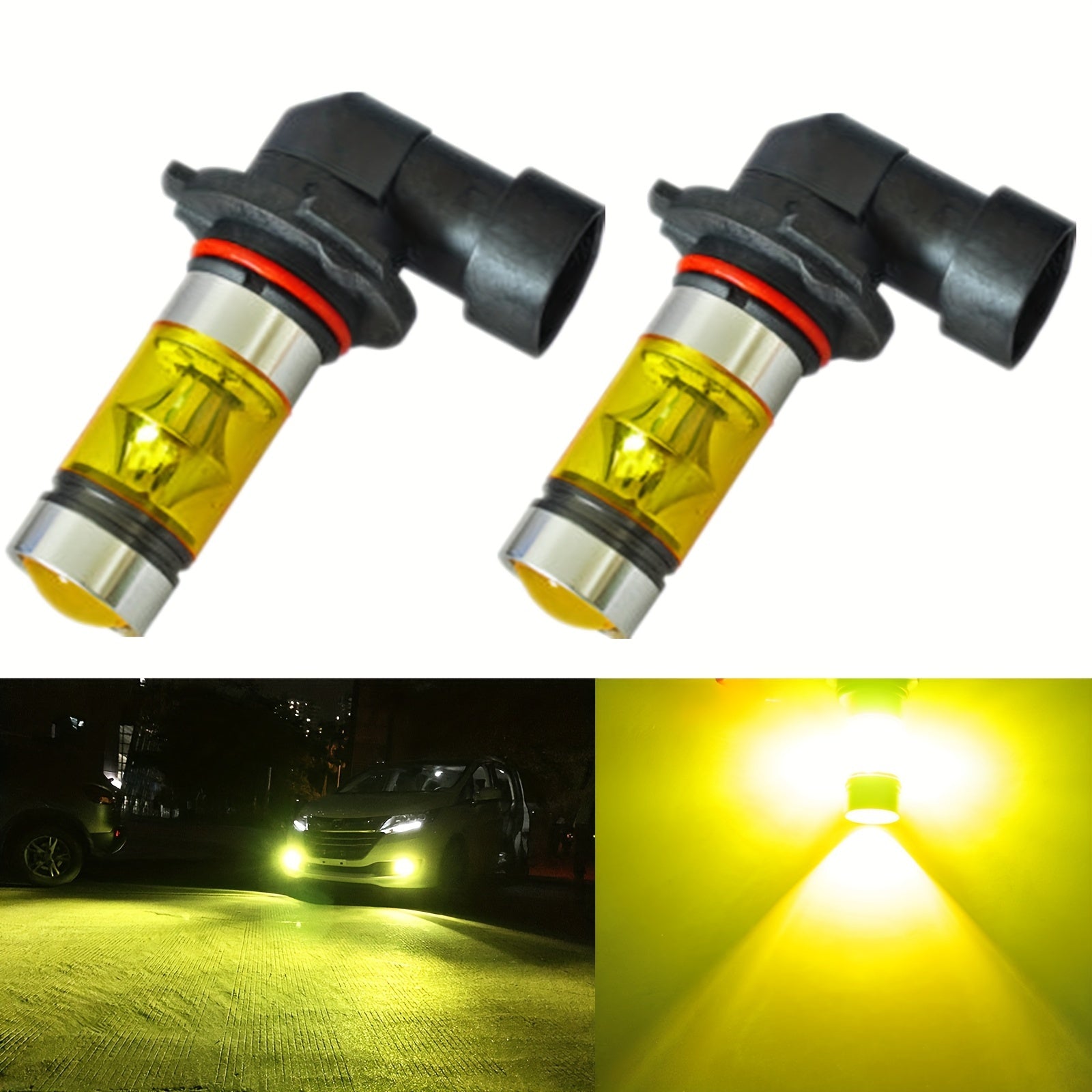 2 dona LED duman chiroqlari, 6000K oq, 4300K sariq, 1200 Lumen, 12-24V