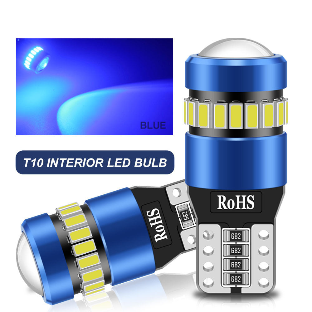 Набор из 2 светодиодных ламп T10 12V для автомобилей, внутреннего освещения и чтения