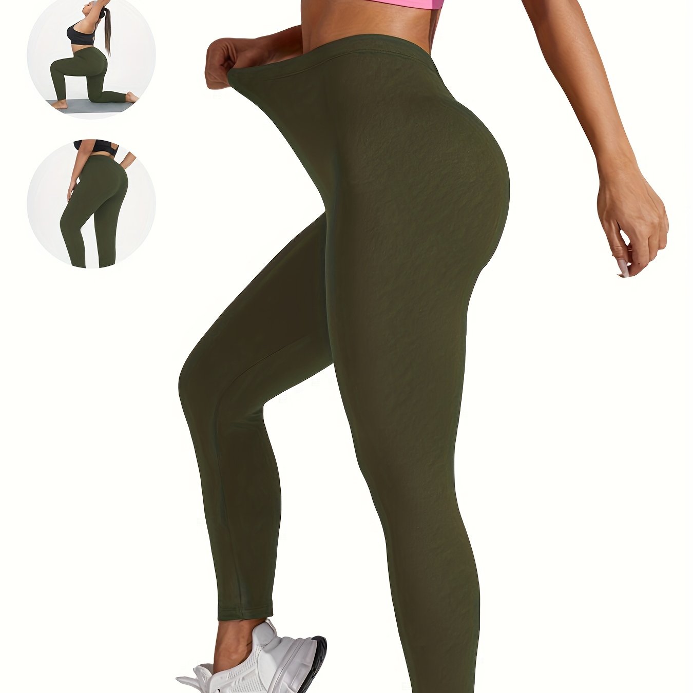 Leggings deportivos de talle alto para tallas grandes, suaves y opacos, ideales para yoga y running