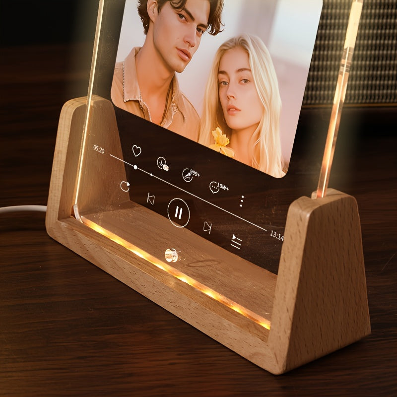 Пользовательская фоторамка из акрила с сенсорным управлением, прозрачная дисплейная подставка, персонализированный подарок