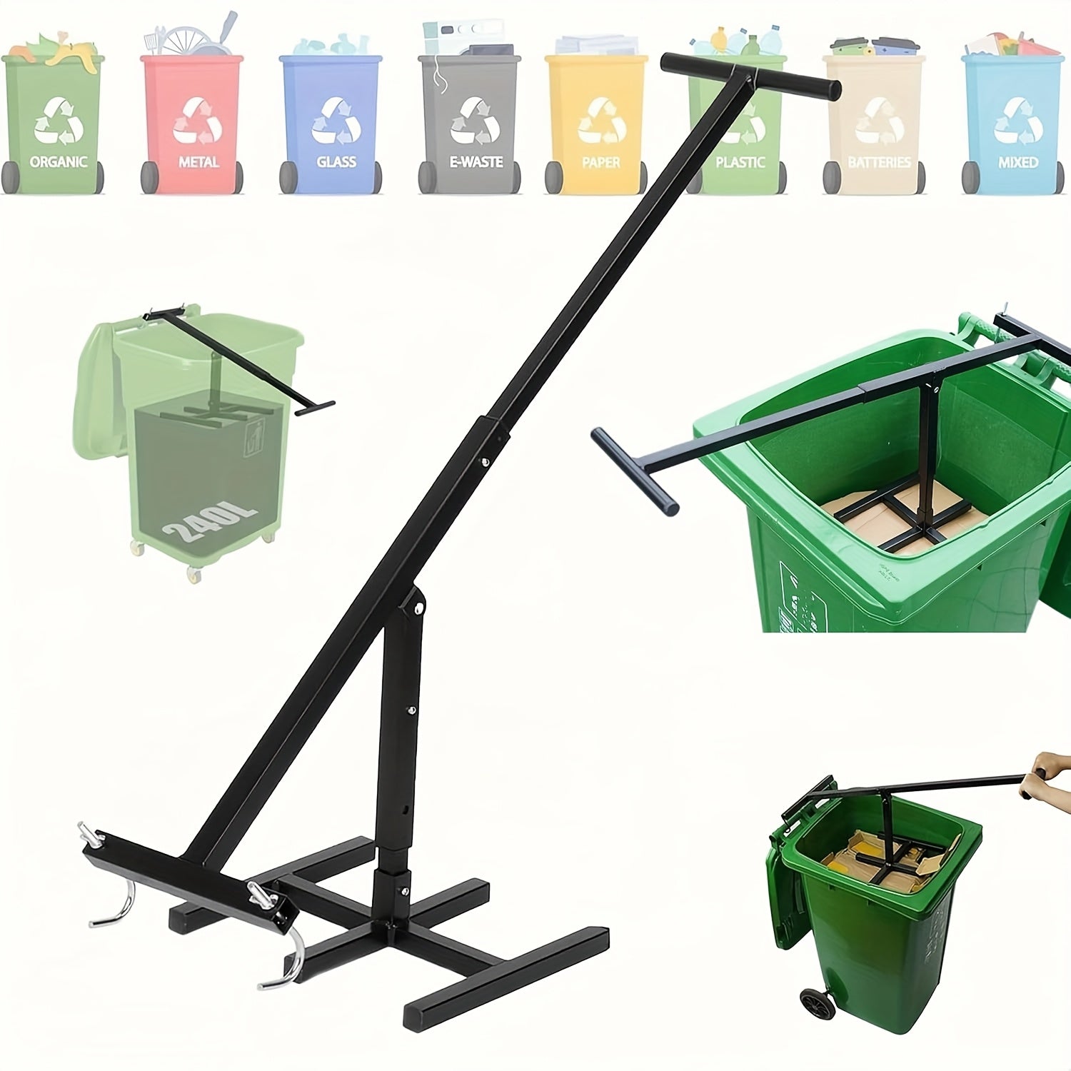 Manual trash presser and crusher reduces garbage volume by 70% portable waste crusher heavy-duty alloy steel for home camping