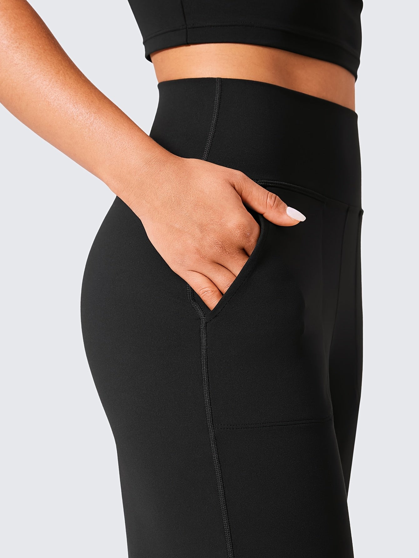 Women's Plus Size High-Waist Stretchy Wide-Leg Joggers with Pockets Gray