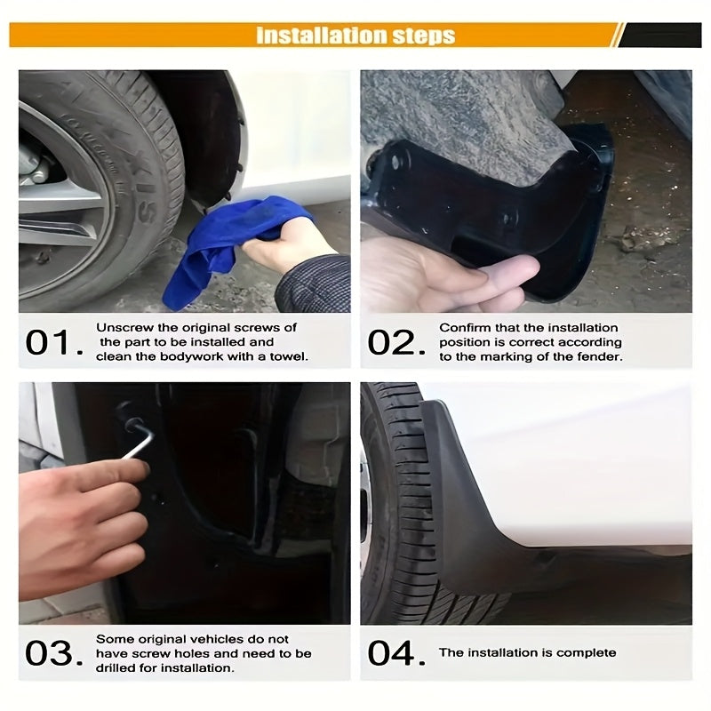 Juego de 4 piezas de guardabarros para coche para SUV, guardabarros de plástico delanteros y traseros, accesorios