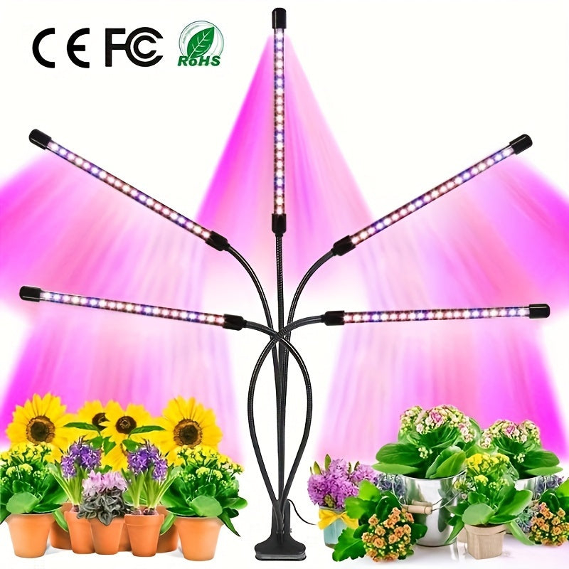 USB Powered Full Spectrum LED Grow Light with Flexible Gooseneck Foldable Design for Indoor Plants