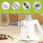 9 ta aksessuar bilan qo'lga olinadigan bug' tozalagich, oshxona va divan tozalash uchun.