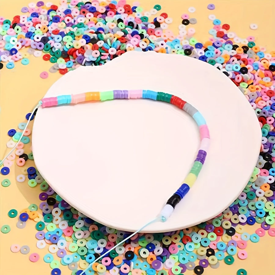 Polymer Clay Beads for Jewelry Making 6mm Flat Round Assorted Colors 10/15/17/24/28 Grids