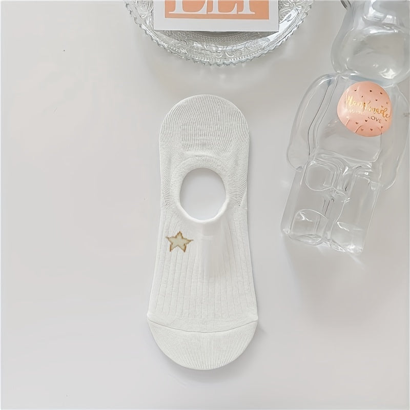 Women's No-Show Socks Pack of 10 Animal and Floral Breathable Polyester Non-Slip Heel