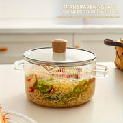 Borosilicate Glass Cookware Set with Lid Heat-Resistant Kitchenware for Stoves Ovens Induction