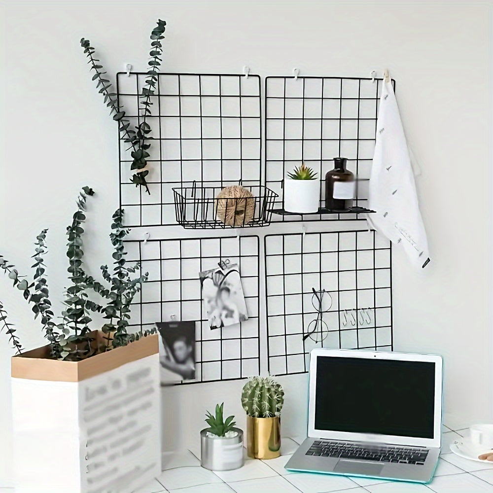 Metal Photo Wall Grid Panel Decorative Iron Display Rack Wire Grid for Photos 2 Sizes