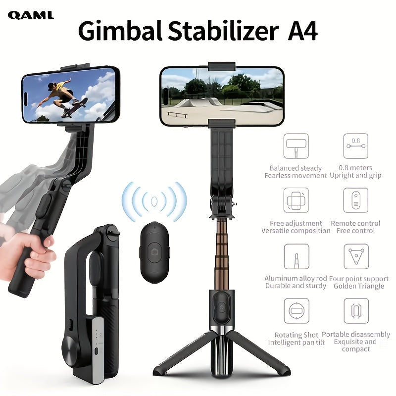 Head Stabilizer Tripod for Smartphones with USB Charging and 270° Swivel Adjustable Phone Holder for Live Streaming Photography and Travel