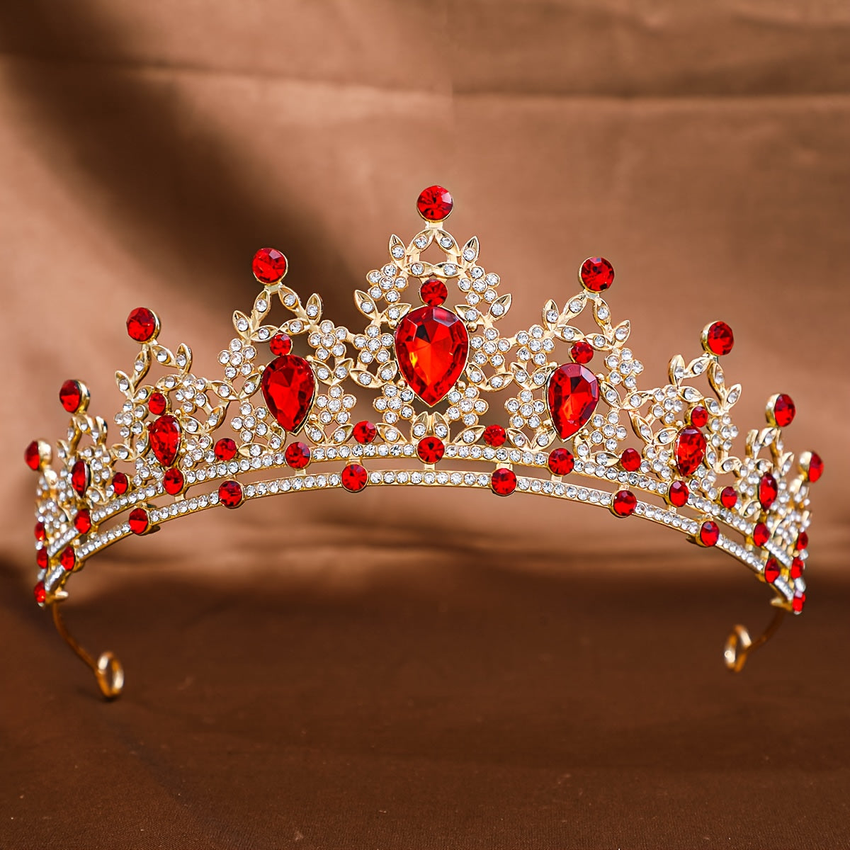 Diadema nupcial corona de boda con cristales de imitación, aros para el cabello, accesorio para vestido