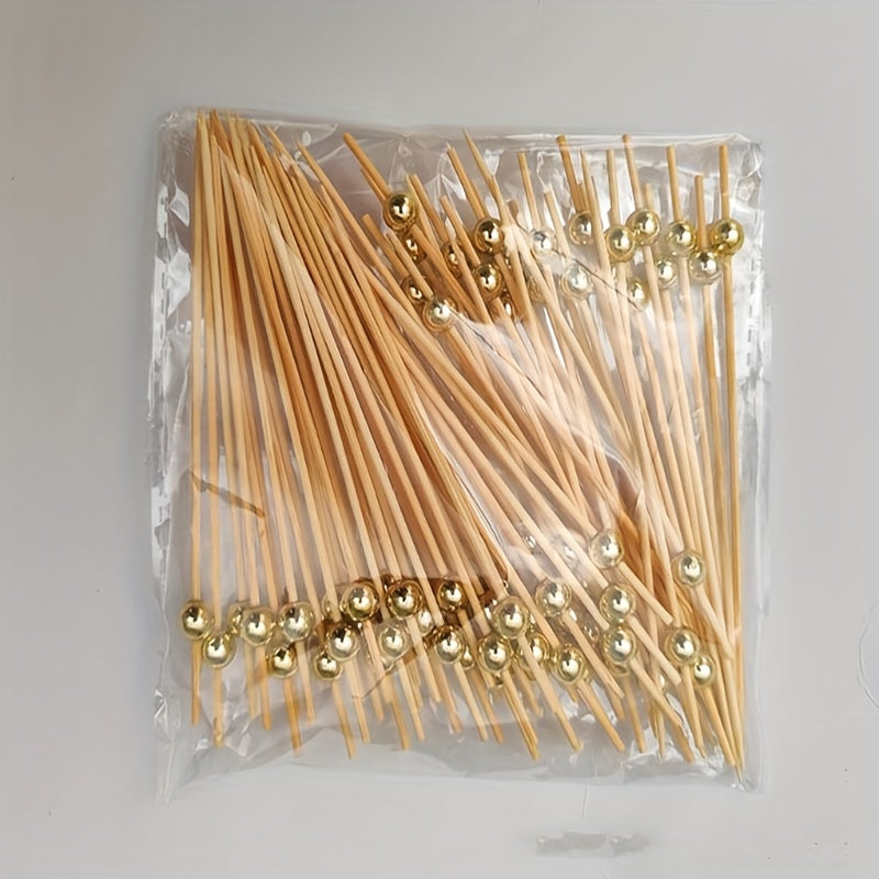 Handmade Bamboo Cocktail Picks for Appetizers Fruit and BBQ 4.7 Inches
