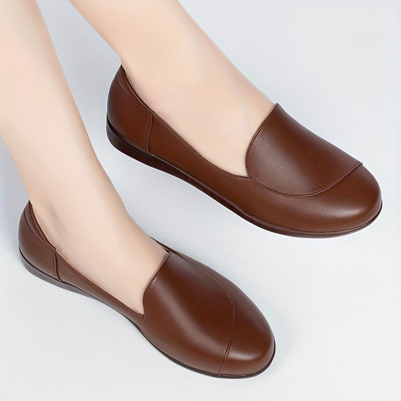 Women's Slip-On Flats Synthetic Upper PVC Sole Casual Shoes Black