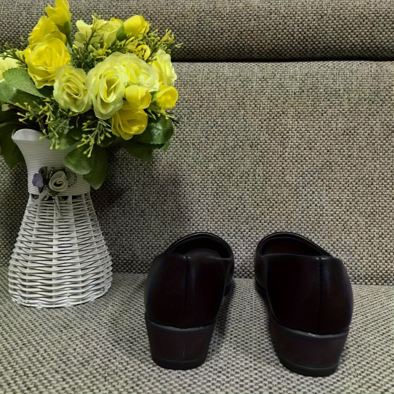 Zapatos de ballet negros para mujer sin cordones, con punta redonda, para todas las estaciones