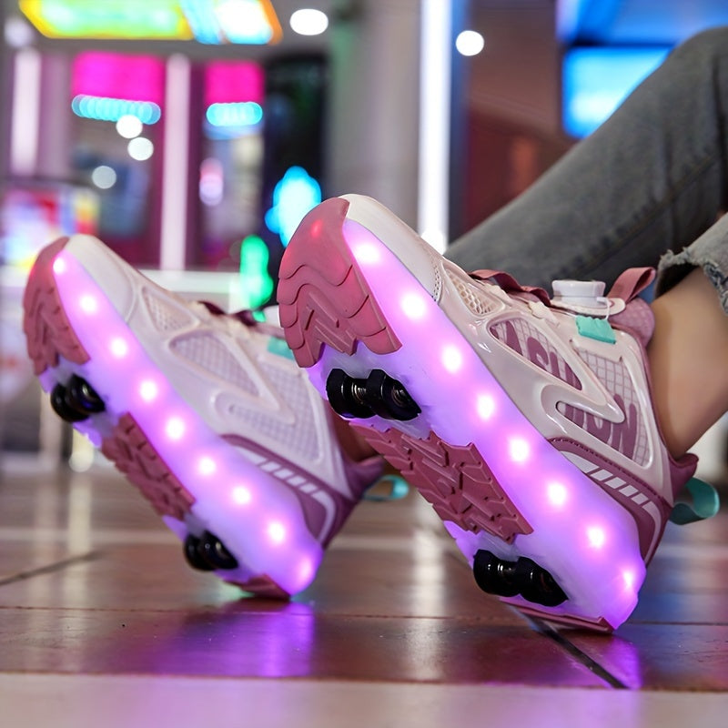 Kids LED Roller Skates for Boys and Girls Sizes 28-40 Removable PU Wheels 16 Light Modes