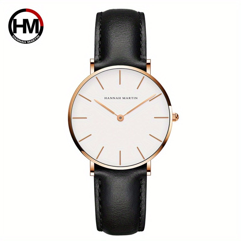 Reloj de mujer Ladies Quartz para mujer, reloj elegante y sencillo con correa de cuero