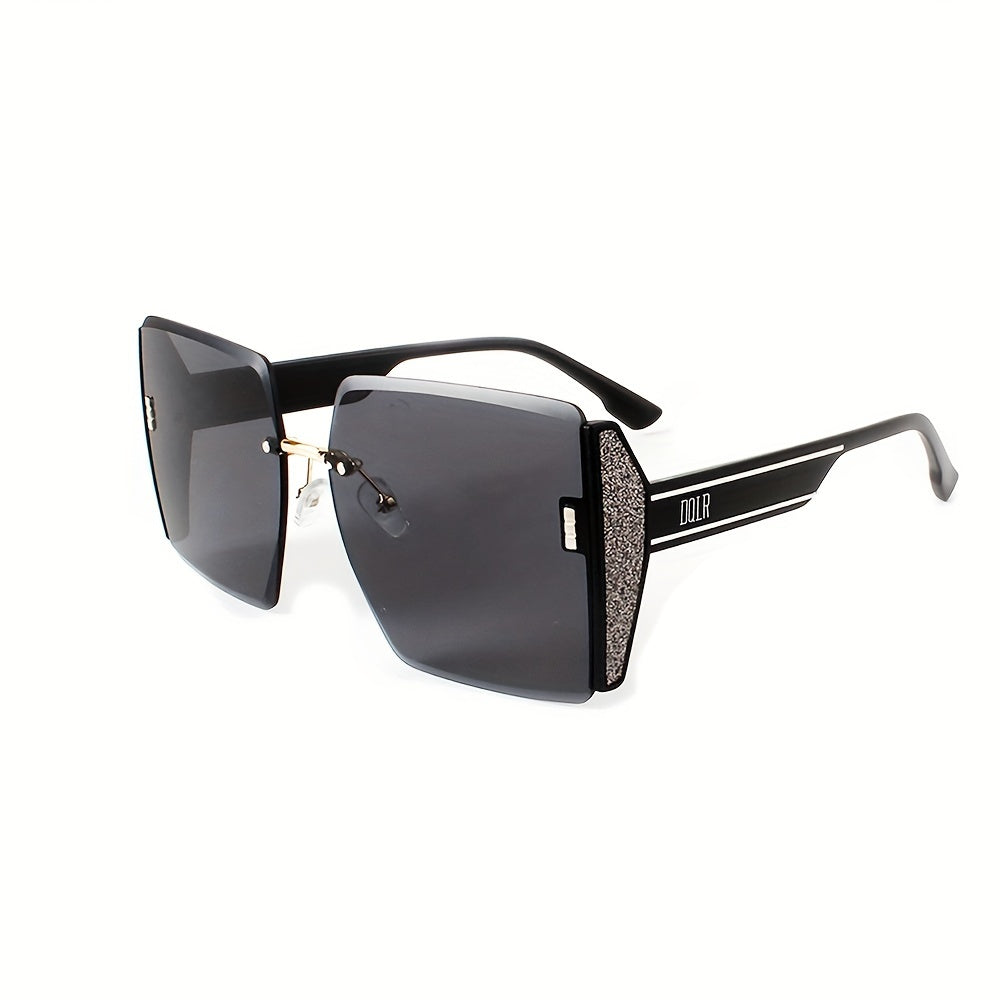 Unisex Rimless Sunglasses Large Gradient Lenses Summer Beach Travel