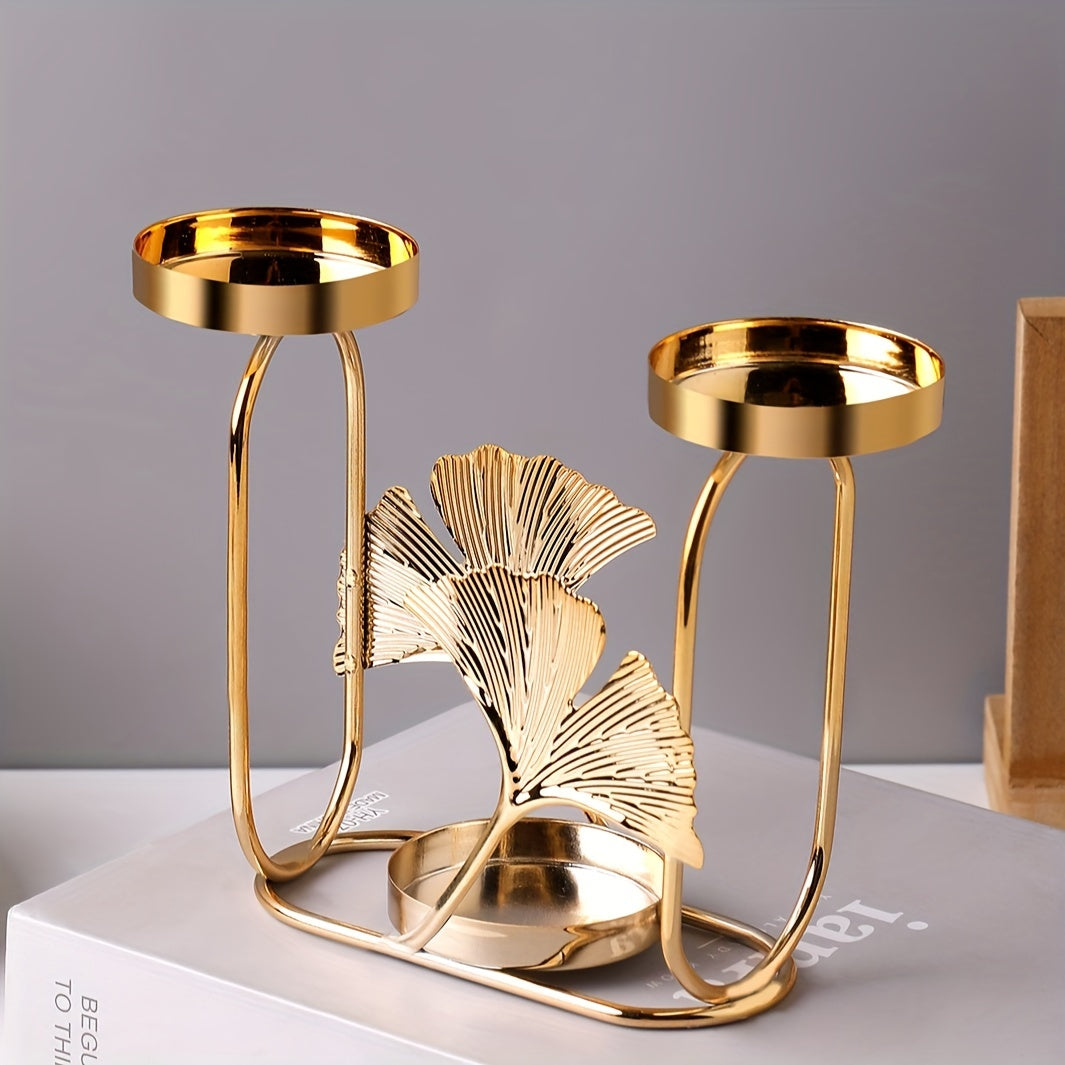 Ginkgo Leaf Candle Holder for Dinner Parties and Home Decor