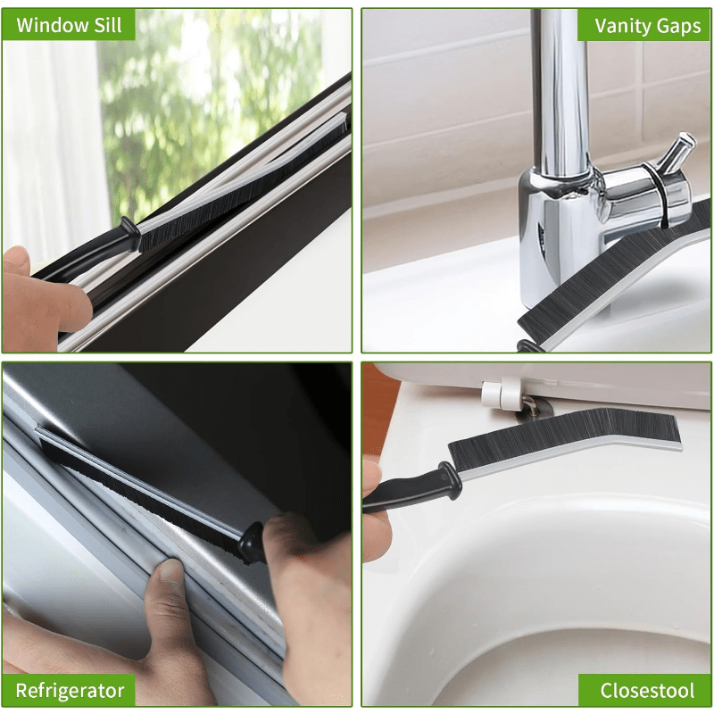 Set of 8 Multi-Purpose Gap Cleaning Brushes Hard Bristles for Grout, Kitchen, Bathroom