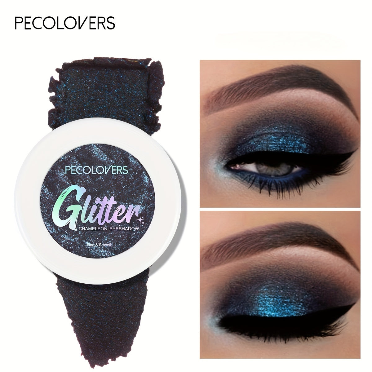 Women Sparkling Metallic Eyeshadow Nude to Gold Shimmer Glitter