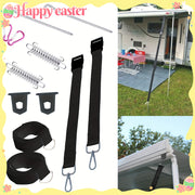 Black Tie Down Kit for RV Awnings Camping Outdoor Equipment