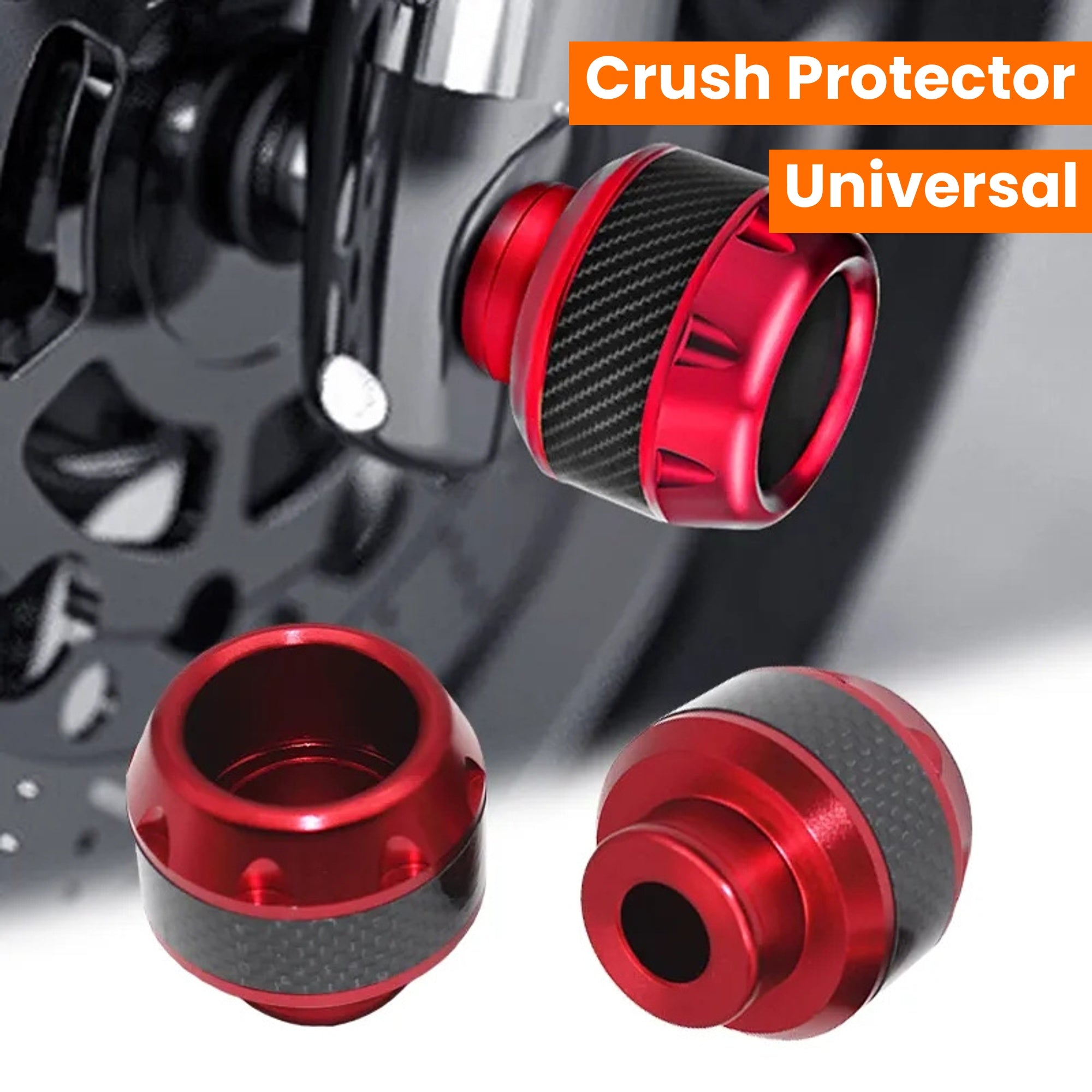 Universal Aluminum Alloy Motorcycle Frame Sliders Fork Protectors Carbon Fiber Pair