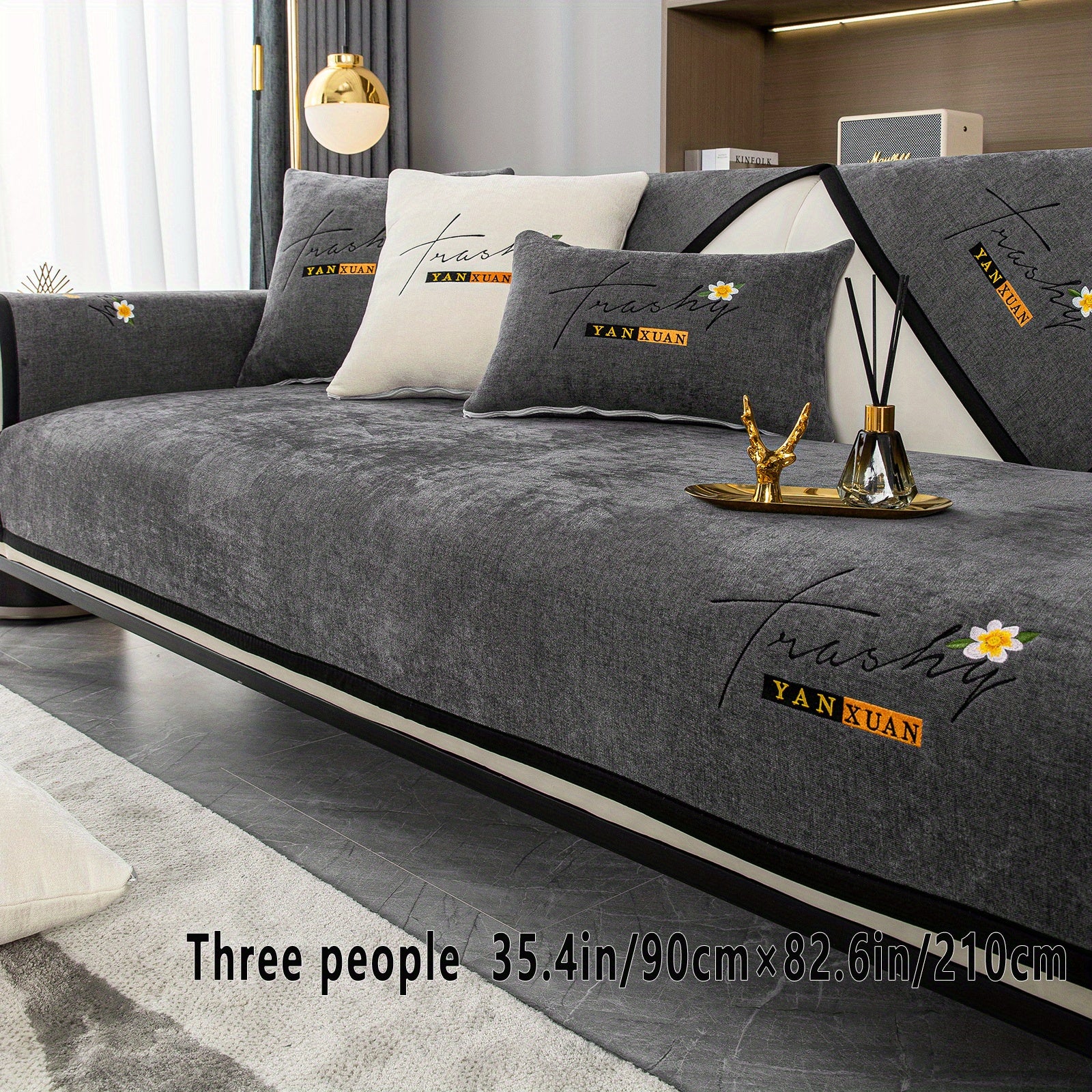 Chenille Sofa Slipcover All Seasons Protects Furniture and Enhances Home Decor