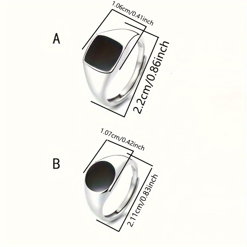 To'rtburchak yoki dumaloq 925 sterling kumush muhr halqasini tanlang – erkaklar va ayollar uchun mos yuqori sifatli sozlanadigan aksessuar. Sovg'a qutisi bilan birga keladi.