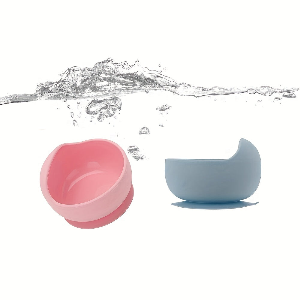 Baby Feeding Set with Silicone Bowl and Spoon for Toddlers Non-Slip Suction Cup Gift