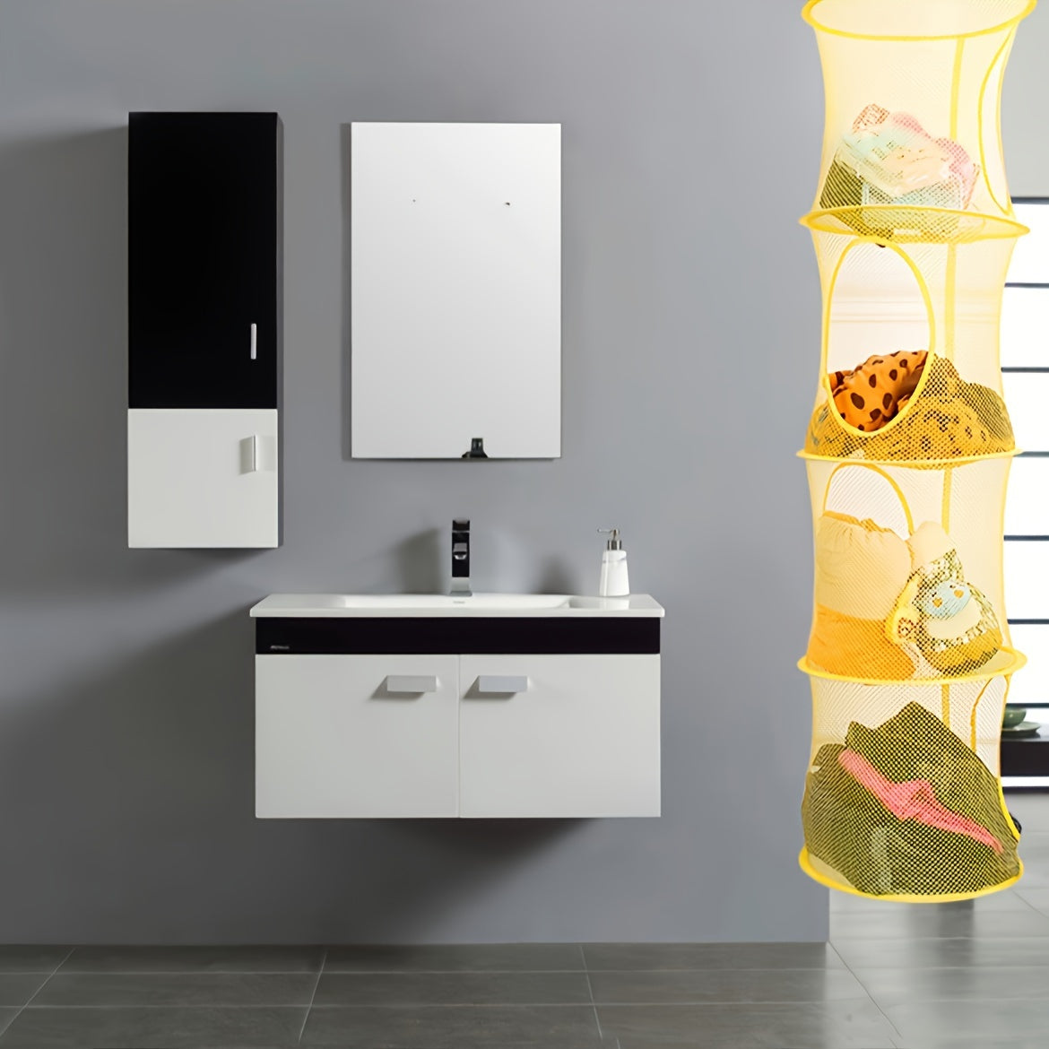 Yumshoq o'yinchoqlar uchun saqlash yechimi: 4 ta bo'limli egiluvchan to'r tashkilotchisi, Halloween va Rojdestvo bezaklari yoki sovg'alari uchun mukammal