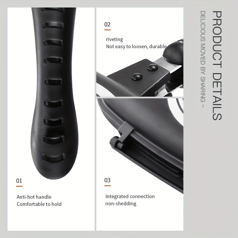 Qora alyuminiy pan, yopishmaydigan qoplama bilan, uzoq tutqichli, pech, plita uchun chidamli dizayn