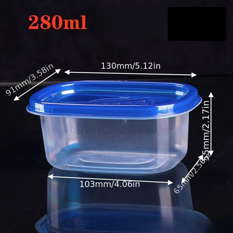 10 Reusable Plastic Food Storage Containers with Lids 280ml Pack of 10