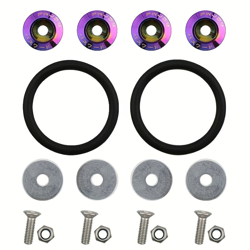 4 Pcs Aluminum Quick Release Fasteners for Car Bumpers and Fenders