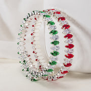 Copper Spring Bracelet for Women Stretchable Bangle Faux Zirconia Jewelry