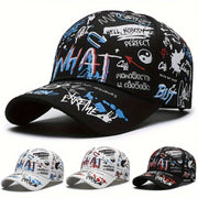 Gorra de béisbol de graffiti de poliéster, PVC recubierto, ligera, para fiesta, accesorio