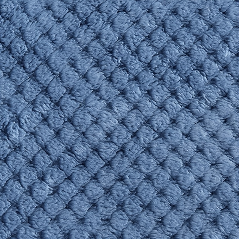 Waffle Weave Flannel Throw Blanket 100% Polyester Cozy Bed Sofa Use