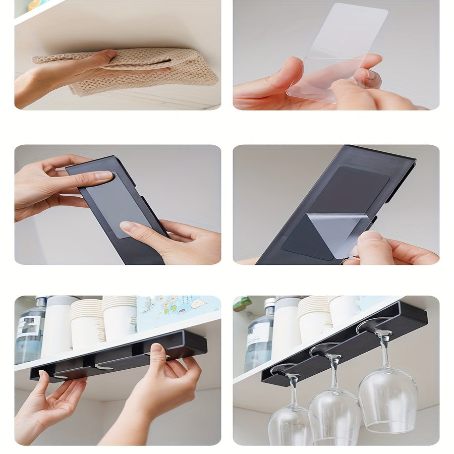 Devorga o'rnatiladigan vino stakanlari uchun stakan tokchasi, burg'ulash talab qilinmaydi, joyni tejaydi, oshxonalar, barlar, restoranlar va uy tartibi uchun mukammal, gobletlarni saqlash va quritish uchun zarur bo'lgan uy aksessuari.