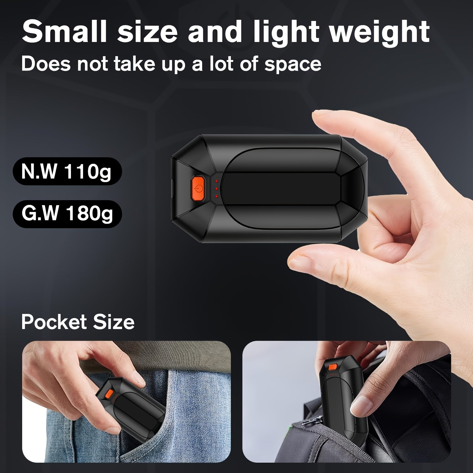 Juego de 2 calentadores de manos recargables con USB, guantes calefactables con batería de 4000mAh para acampada y actividades al aire libre