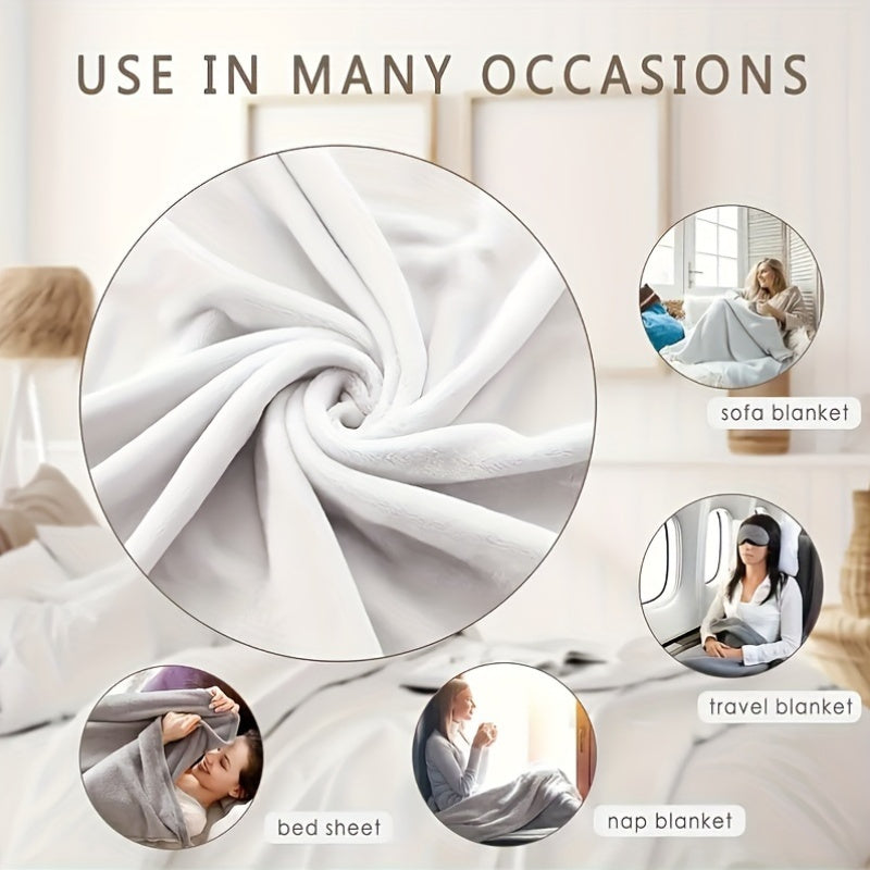 Orange and White Checkered Fleece Throw Blanket with Geometric Pattern for All Seasons