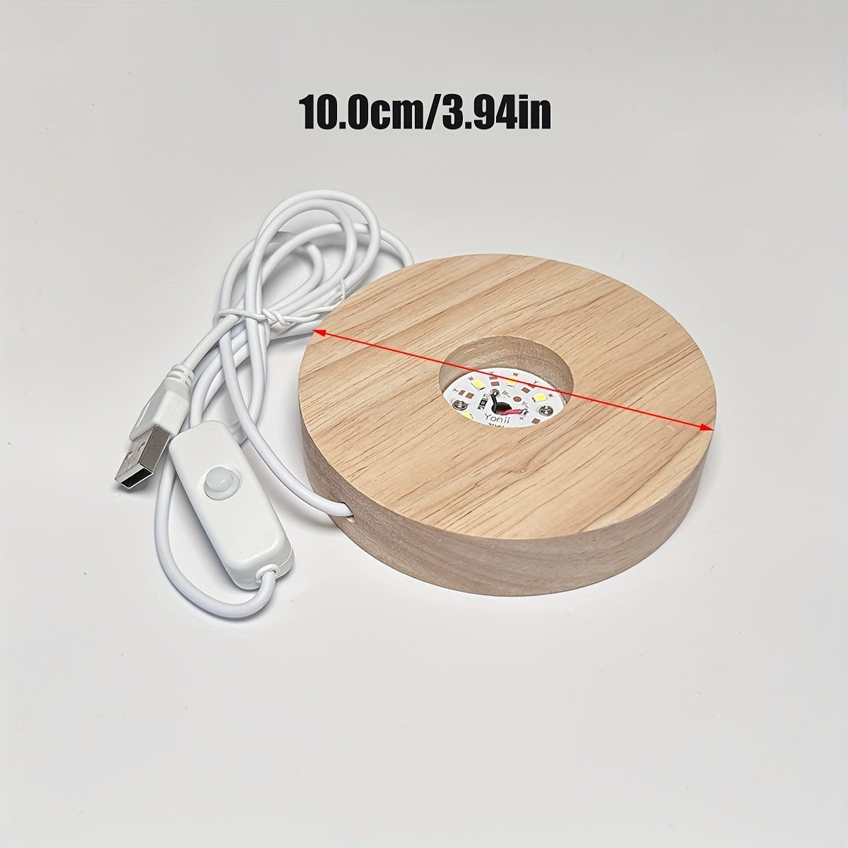 Ручная работа: светодиодная ночная лампа с деревянным основанием и кристальным шаром.